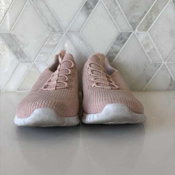 8.5 Charlize Pink Textile Padded Sole Slip On Lace Decor Pull Low Top Sneaker - Picture 2 of 11